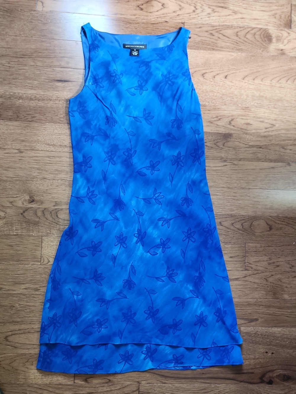 EUC Jones New York Blue Floral Sleeveless Shift Dress. Size 10